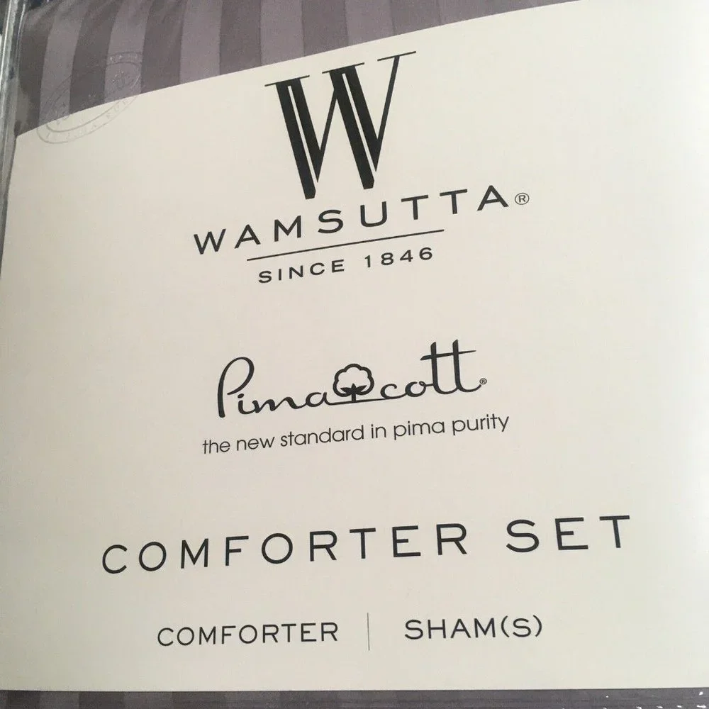 new LILAC PURPLE Wamsutta Dream Zone STRIPED 2-pc 100% Cotton TWIN Comforter Set